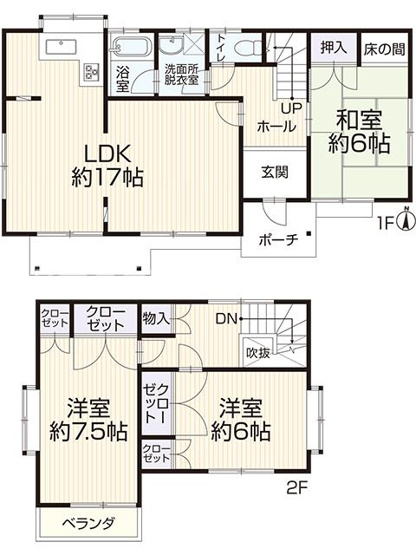 【間取り】 | 浜松市浜名区内野台4丁目 中古戸建て | 効率的かつ暮らしのことをしっかり考えた間取りです
