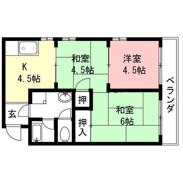 コーポ長良の間取り