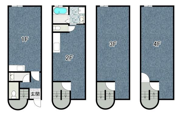 大阪市大正区三軒家西１丁目の店舗の間取り