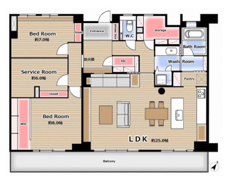 【間取り】 | 【ポルト大曽根】✨️仲介手数料無料✨️六郷小学校・大曽根中学校
