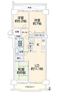 【間取り】 | 【神宮東コーポラスS棟】✨️仲介手数料無料✨️白鳥小学校・宮中学校