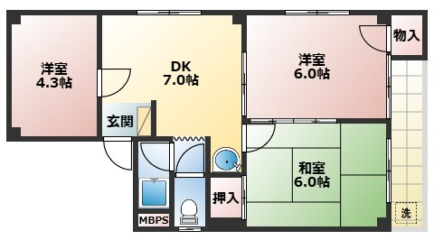 【間取り】 | サンワライフマンション