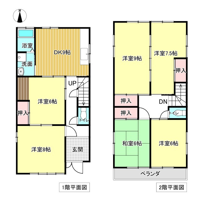 あま市甚目寺沖田の中古一戸建の間取り