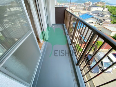 【バルコニー】 | サンコーポあまの | 日当たりの良いバルコニーです！