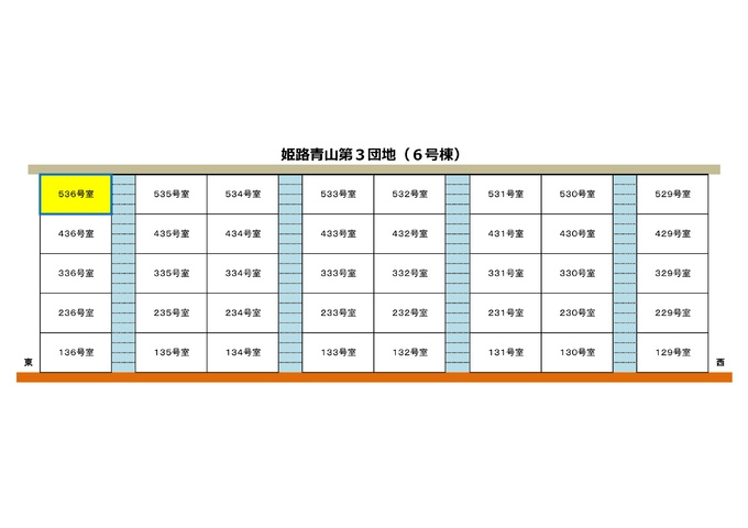 兵庫県公社　姫路青山６号棟の区画図