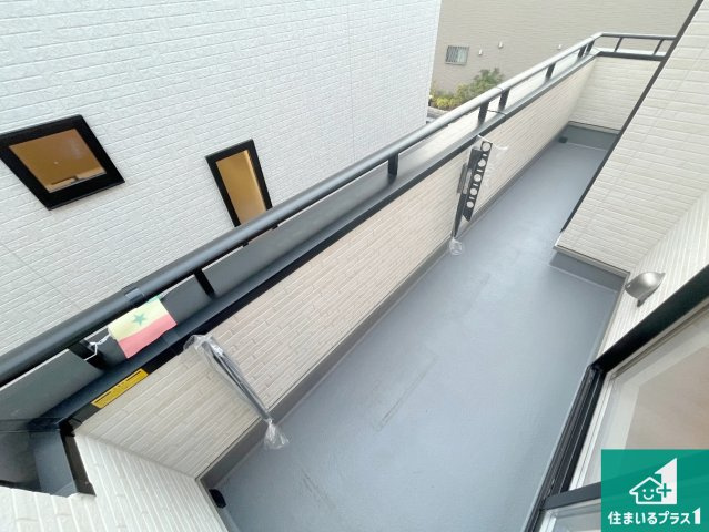 明石市魚住町中尾　新築一戸建てのバルコニー|ワイドバルコニーは洗濯物を干すスペースが広いのでご家族が多くても安心！