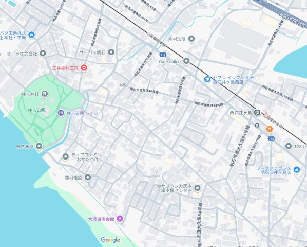 明石市魚住町中尾　新築一戸建ての地図