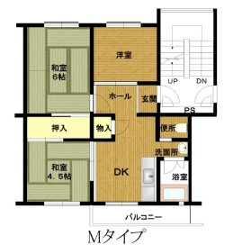 兵庫県公社　姫路市川１号棟の間取り