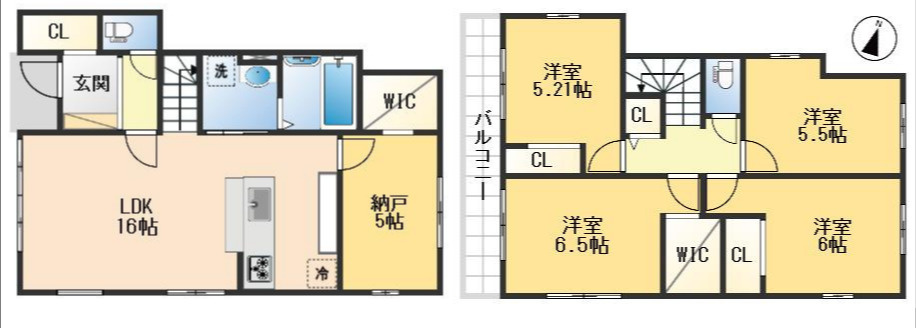 茨木市宿川原町　新築戸建の間取り