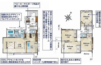 【間取り】 | 狭山市富士見2丁目　新築分譲　西武新宿線『狭山市駅』徒歩18分　【富士見小学区】