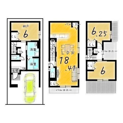 下津林中島町　建築条件付き土地の区画図