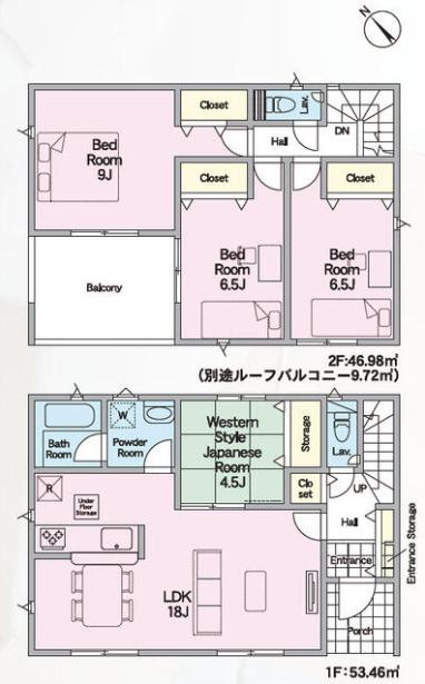 水戸市河和田町第3　新築戸建　27号棟の区画図