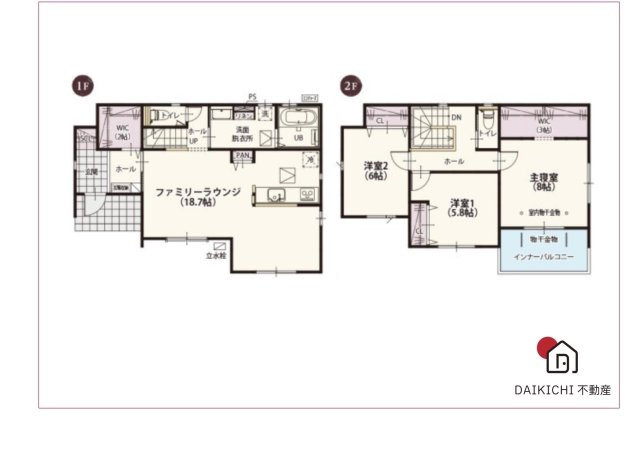 【間取り】 | 深谷市萱場第１０期　ワイウッドコート　新築戸建　全6区画　１号棟 | 1号棟