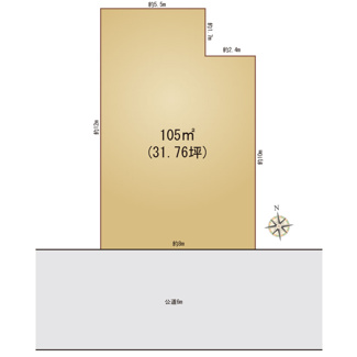 【土地図】 | 守谷市松ケ丘五丁目　売地　南６m公道接道　整形地！！！