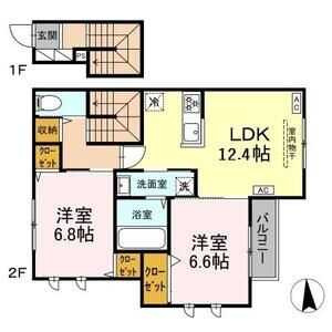 メゾン椿乃 | マイクロバブル浴が楽しめる お風呂付き物件の間取り|メゾン椿乃202の間取り