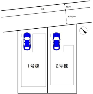 【区画図】 | 池尻北１丁目　新築分譲住宅　全２区画 | 【令和７年１１月完成済！全２区画】ライフスタイルに合わせてお家を選べますね！綺麗なお住まいで新生活始めませんか♪