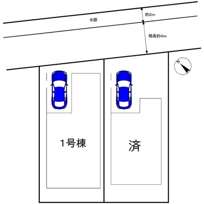 【区画図】 | 池尻北１丁目　新築分譲住宅　全２区画 | 【令和７年１１月完成済！全２区画】ライフスタイルに合わせてお家を選べますね！綺麗なお住まいで新生活始めませんか♪