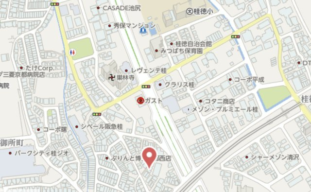 京都市西京区桂池尻町　新築戸建の地図