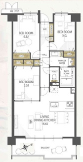 【間取り】 | 【ハイブランドリノベ】パークハウス竜王公園フォレストコート | ※
間取図では分からない広さや明るさ，
資料には記載されていない情報があります。
ぜひ、現地を見られる事をお勧めいたします！