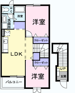 【間取り】 | ヴィラ・アベニールＢ | 間取図