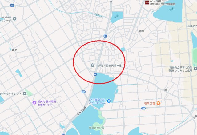 加古郡稲美町国安　売土地の地図