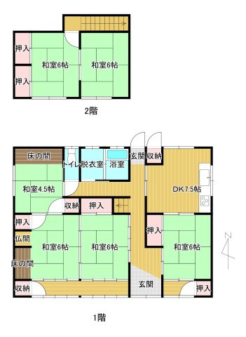 串間市天神　かんな保育園そば2階建の間取り