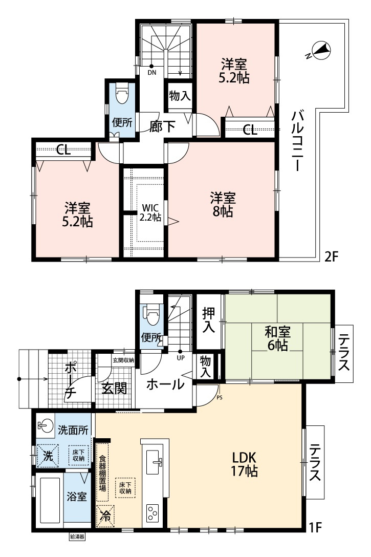 松戸市上矢切戸建の間取り|4LDKのファミリータイプ。各居室に収納を備えており、子育て世帯を中心に安定した賃貸需要が見込めます。