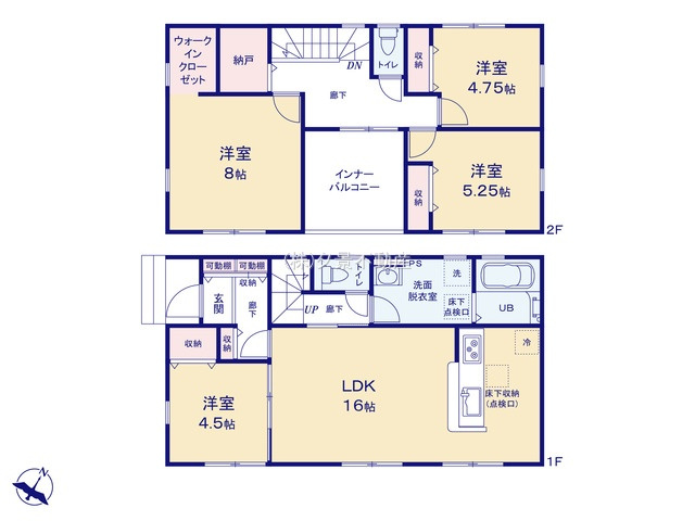 【間取り】 | 《仲介手数料無料》久喜市栗橋東４丁目10-9(4号棟)新築一戸建てリーブルガーデン