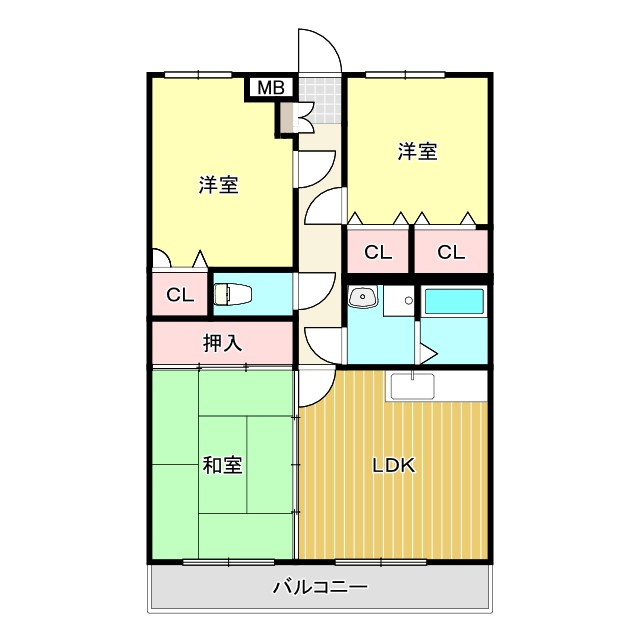 ファインフィールド・Kの間取り