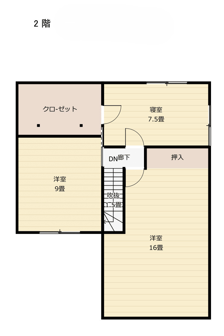 米沢市駅前４丁目　２階建て中古住宅の間取り|２階
