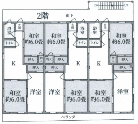 西牧ビルの間取り|２階の間取りです。