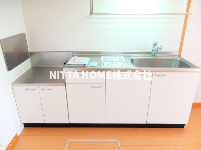 グリーン・エコーⅡのキッチン|ガスコンロ設置可能です★