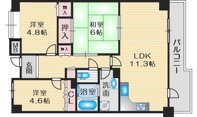 グランベール桃山台の間取り