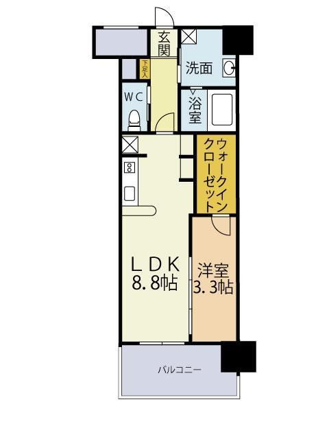 ブレス唐人町駅前の間取り