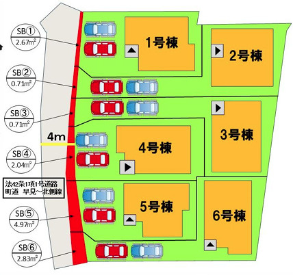 宇美町宇美中央1丁目3期　2号棟の区画図