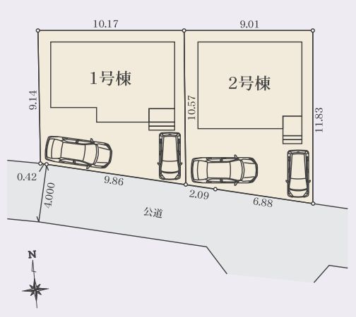 緑区相原１丁目新築戸建て　24-1期1号棟の区画図|配置図「緑区相原1丁目新築戸建て」