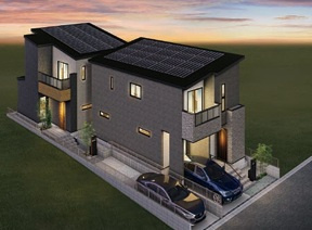 浦安市海楽１丁目　新築戸建て　全２棟の外観パース