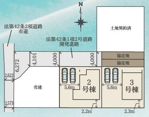 名古屋市中川区下之一色町字松蔭５丁目の新築一戸建の区画図|区画図 