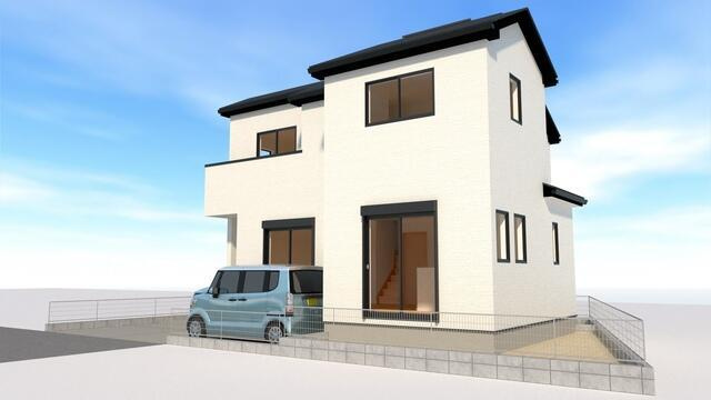 名古屋市天白区一つ山１丁目の新築一戸建の外観パース| 