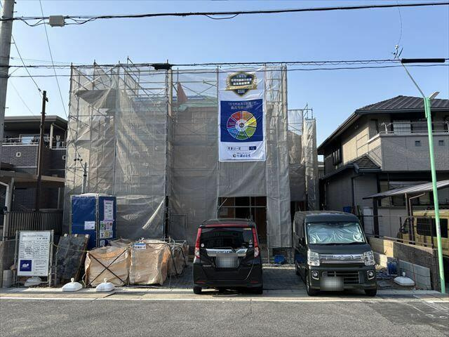 名古屋市守山区桔梗平２丁目の新築一戸建の前面道路含む現地写真| 