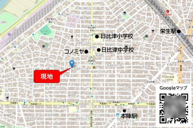 名古屋市中村区高道町６丁目の売地の地図| 