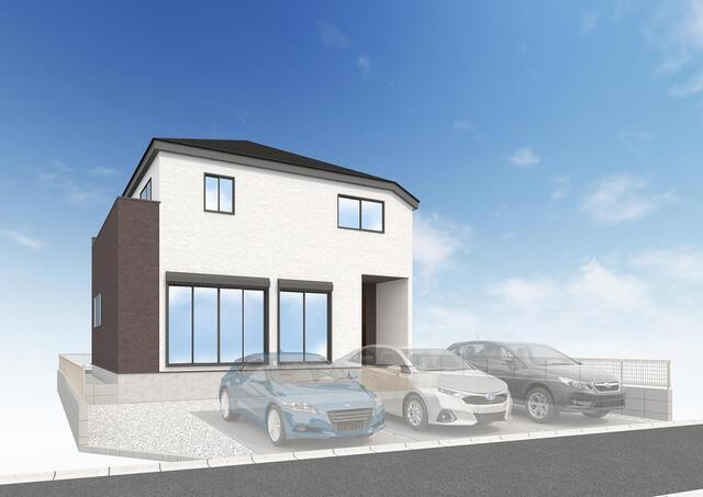 名古屋市天白区梅が丘２丁目の新築一戸建の外観パース| 