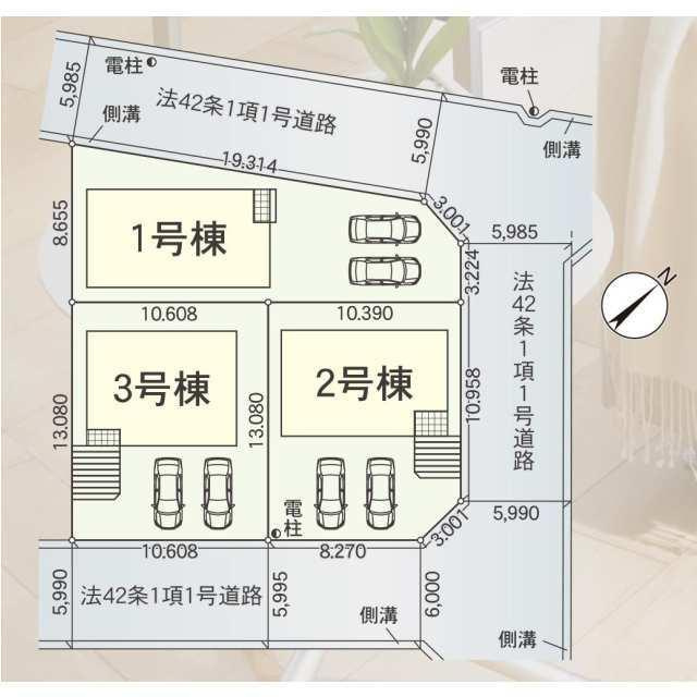 名古屋市緑区清水山２丁目の新築一戸建の区画図| 