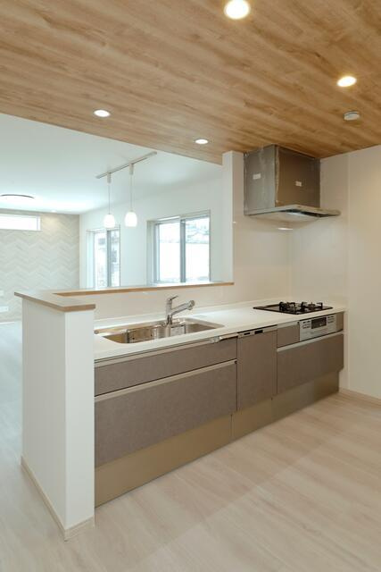 名古屋市守山区鳥羽見３丁目の新築一戸建のキッチン|食器洗乾燥機・ガラストップコ… 