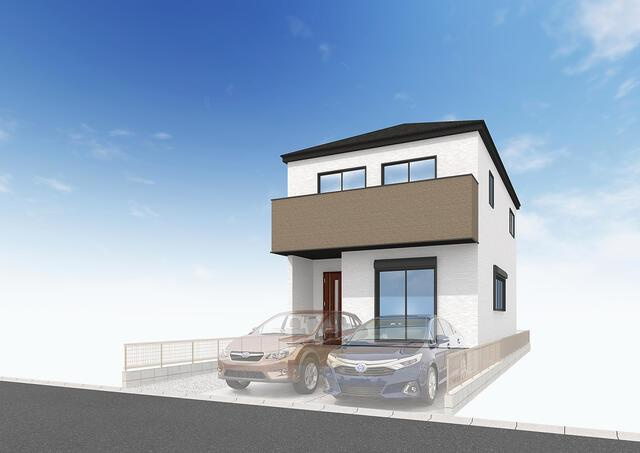 名古屋市守山区永森町の新築一戸建の外観パース| 