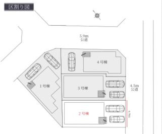 名古屋市守山区永森町の新築一戸建の区画図| 