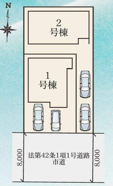 名古屋市港区小碓３丁目の新築一戸建の区画図|２号棟　間取り図 