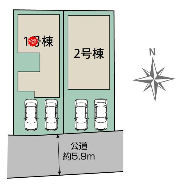 名古屋市港区惟信町４丁目の新築一戸建の区画図|名古屋市港区惟信町4丁目2棟　… 