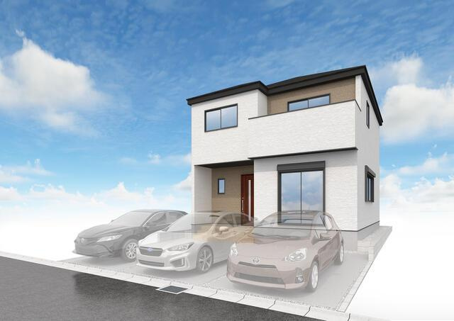 名古屋市中川区丸米町１丁目の新築一戸建の外観パース| 