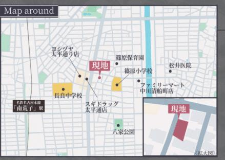 名古屋市中川区丸米町１丁目の新築一戸建の地図| 